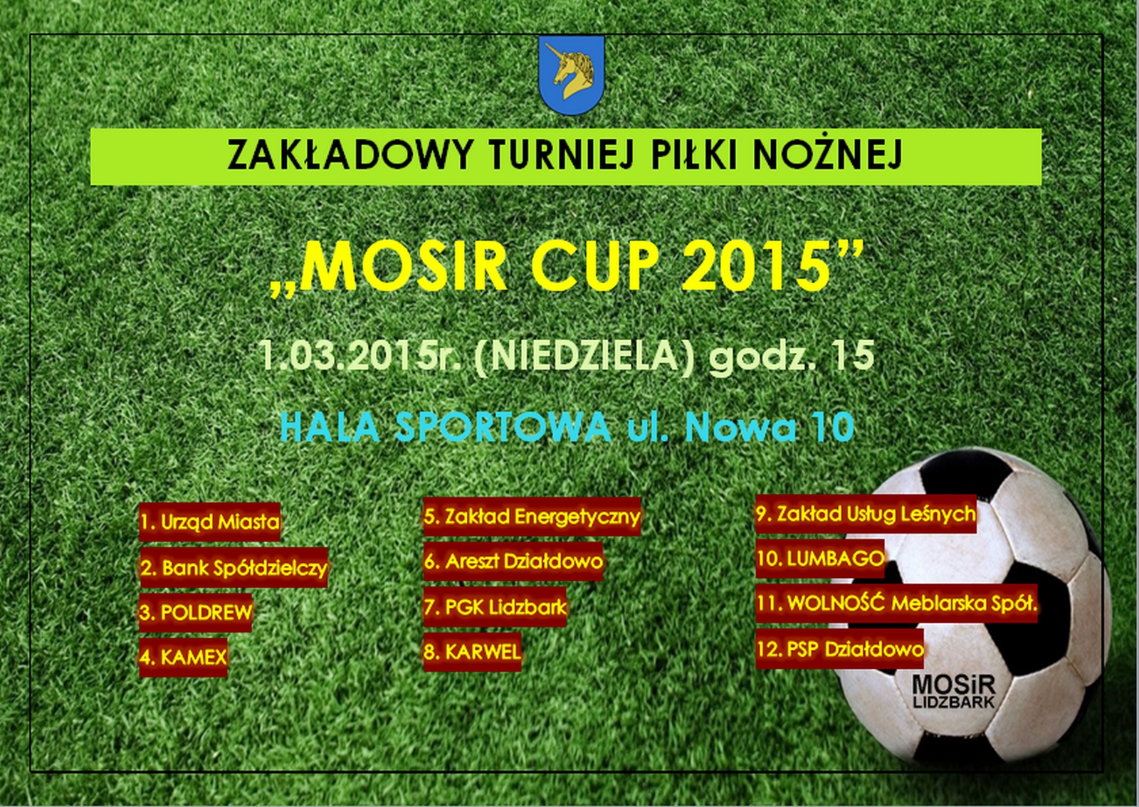 Międzyzakładowy Turniej Piłki Nożnej MOSiR CUP 2015