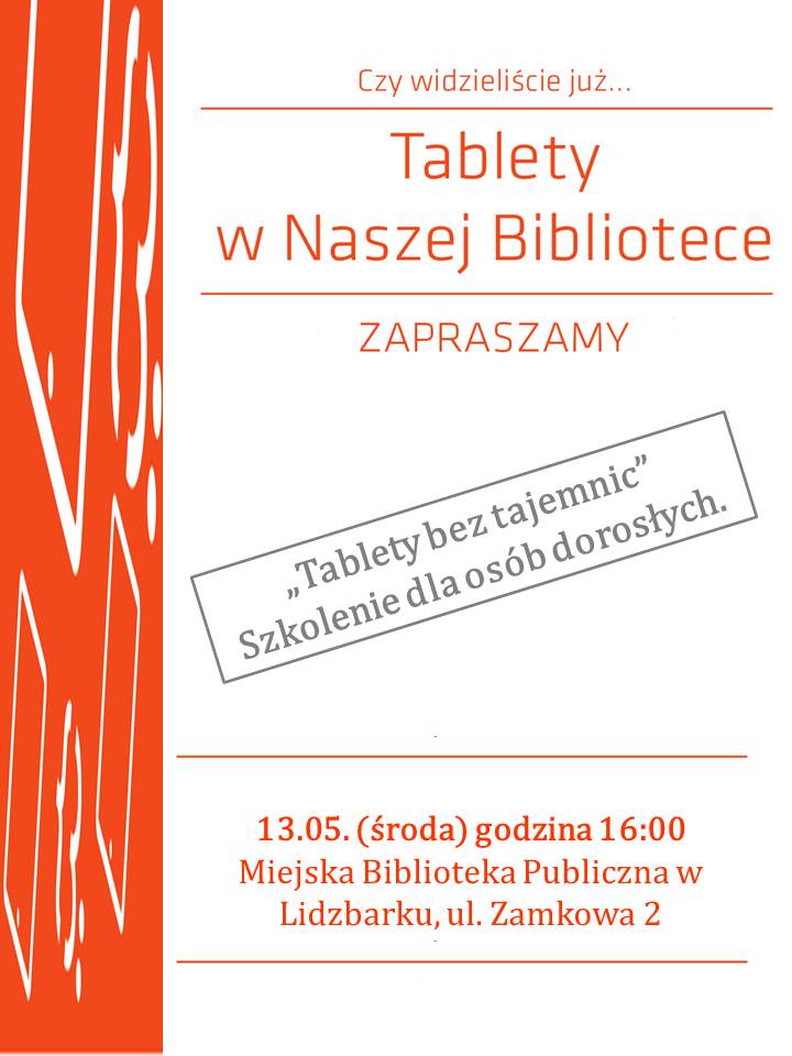 "Tablety bez tajemnic" - Szkolenie w Bibliotece Miejskiej