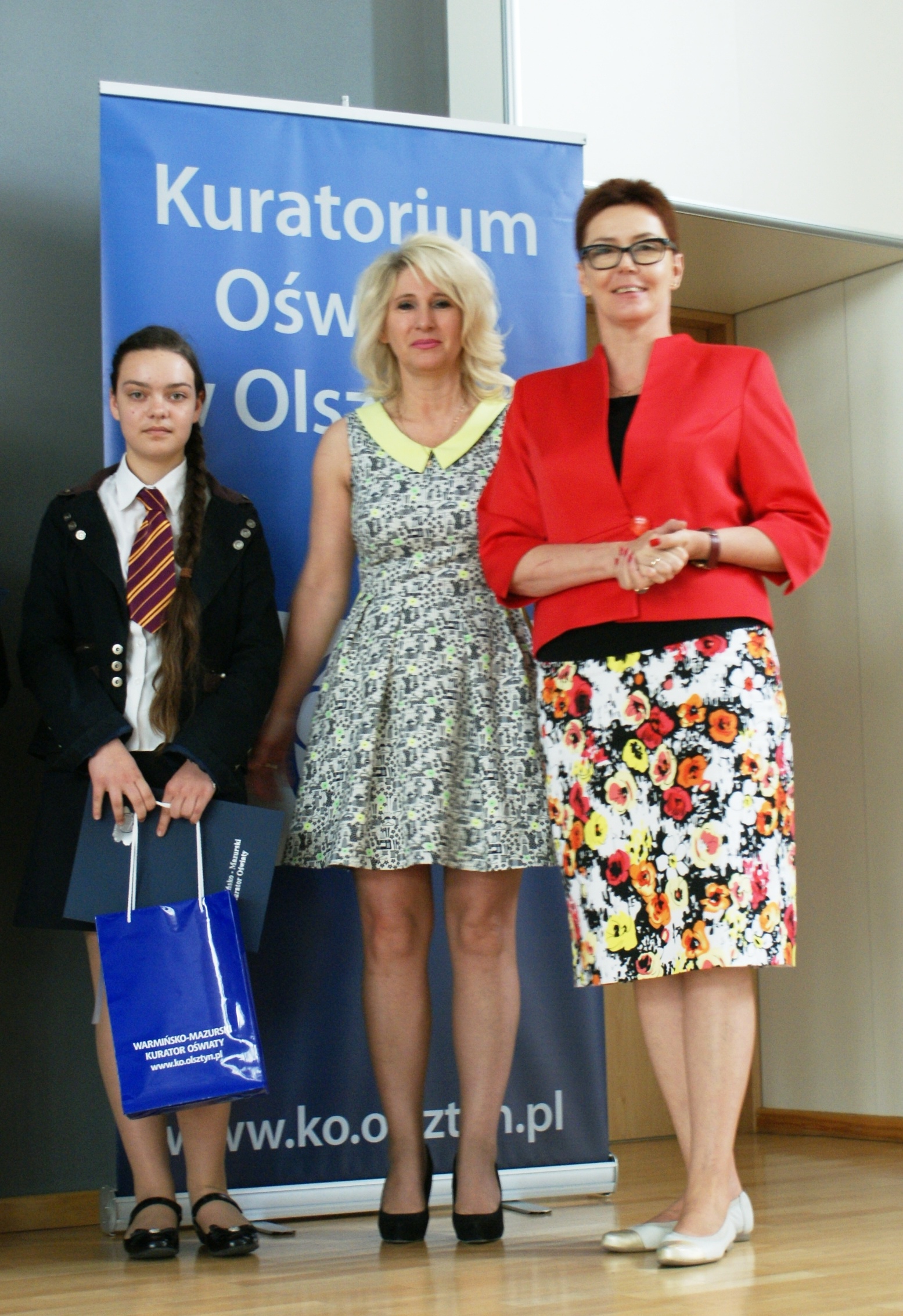 Kinga Nowińska, uczennica SP Lidzbark na Gali laureatów konkursów przedmiotowych w Olsztynie