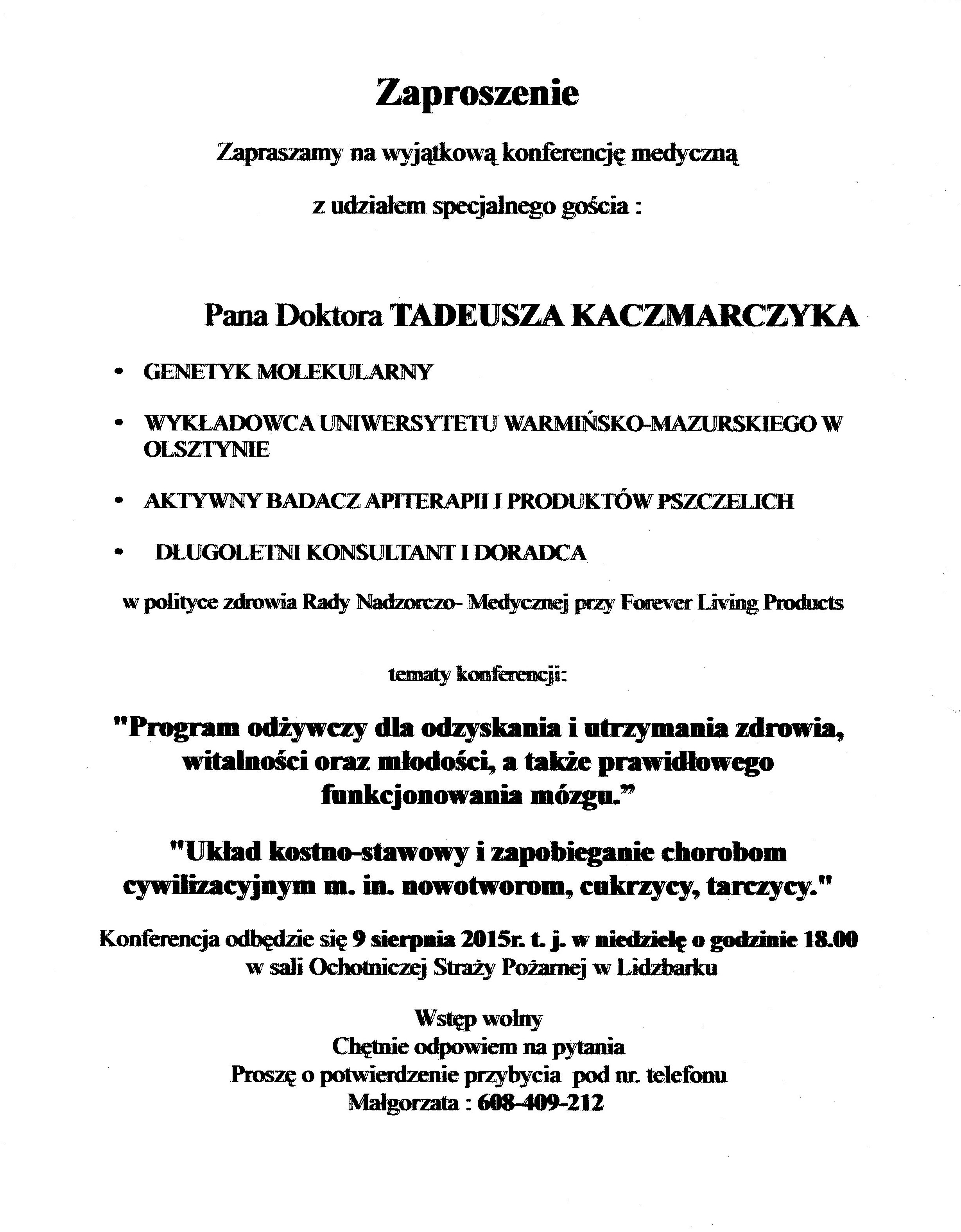 Zapraszamy do udziału w konferencji medycznej