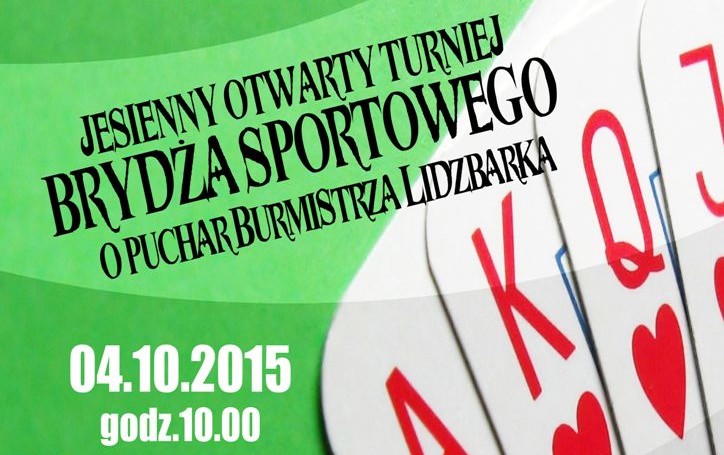 Zapraszamy na Jesienny Otwarty Turniej Brydża Sportowego