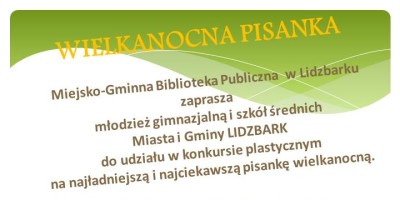 Zapraszamy do udziału w konkursie "Wielkanocna pisanka"