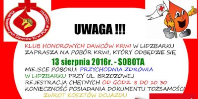 Akcja poboru krwi w Lidzbarku