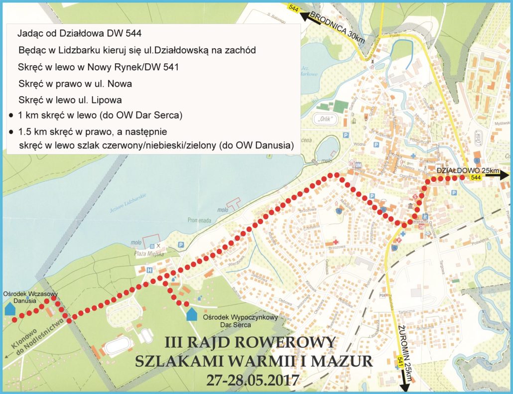 rajd rowerowy mapka
