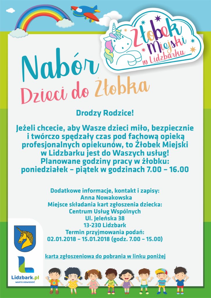 Nabór dzieci do żłobka Lidzbark