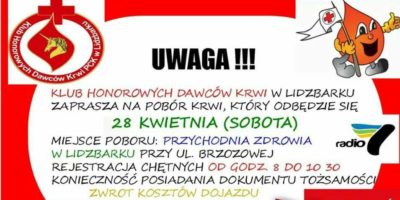 Zapraszamy na akcję poboru krwi