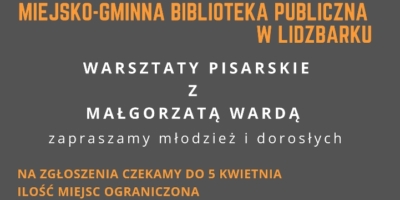Biblioteka zaprasza na warsztaty pisarskie