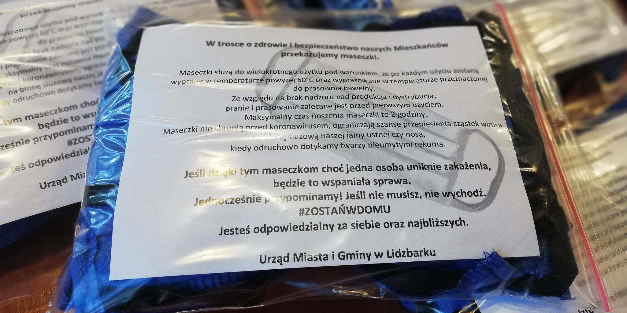 Maseczki ochronne dla Mieszkańców Miasta i Gminy