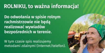 Komunikat Dyrektora Centralnego Biura Spisowego w sprawie wywiadów bezpośrednich w Powszechnym Spisie Rolnym 2020 r.