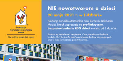 Ogólnopolski Program Profilaktycznych Badań Ultrasonograficznych „Nie nowotworom u dzieci” po raz kolejny w Lidzbarku
