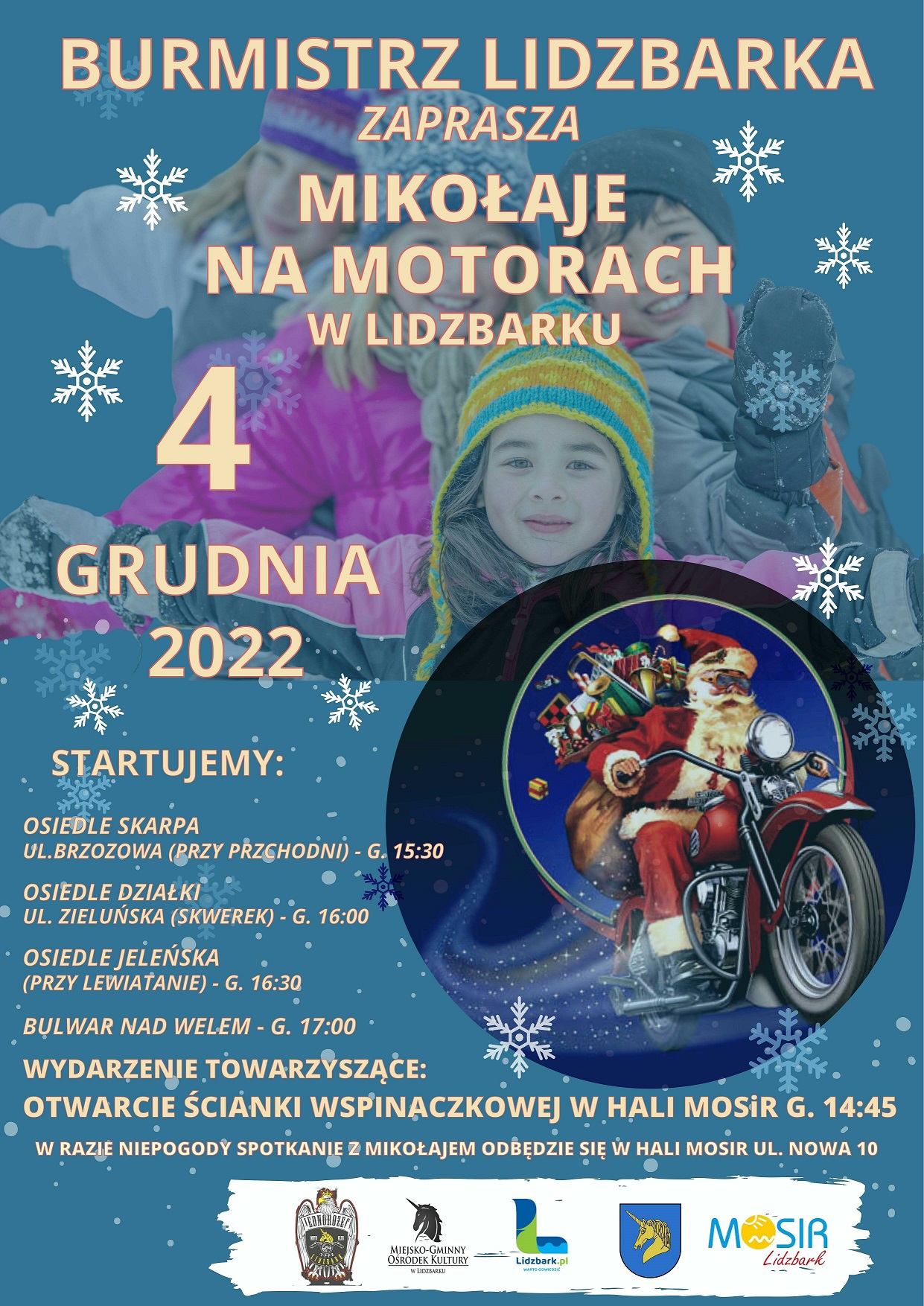 Mikołaje na motorach. Zapraszamy na Mikołajki w mieści!