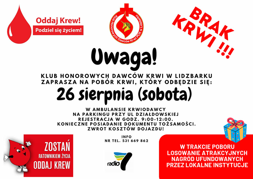 Kolejna akcja krwiodawstwa już 26 sierpnia