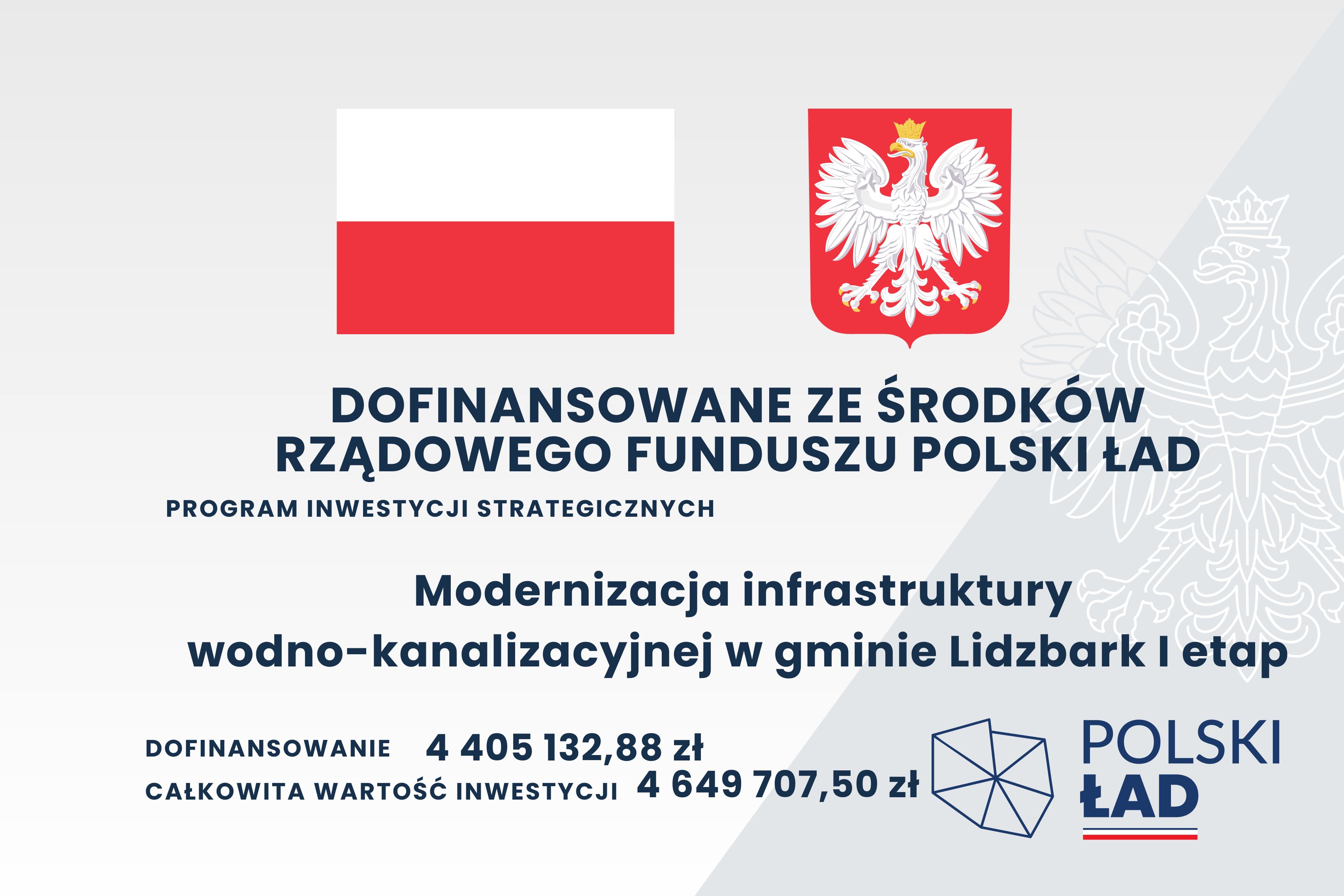 Modernizacja infrastruktury wodno-kanalizacyjnej w gminie Lidzbark I etap